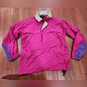 Vintage Patagonia Windbreaker Transeant Ski Pink and Purple Pullover Snap Jacket